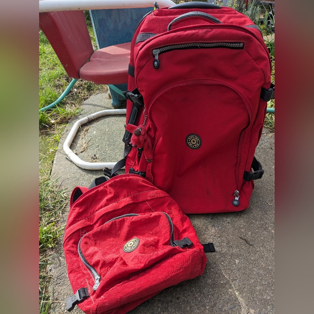 Kipling Luggage & Bag Detachable Mini Backpack Rolling Suitcase Vintage Monkey